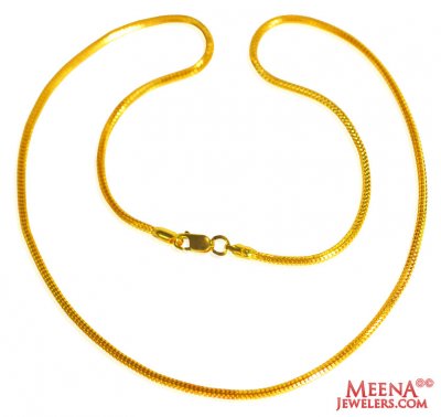 22 kt Gold Chain 18 In ( Plain Gold Chains )
