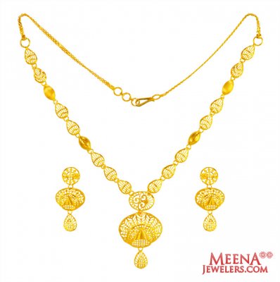 22 Karat Yellow Gold Necklace Set ( Light Sets )