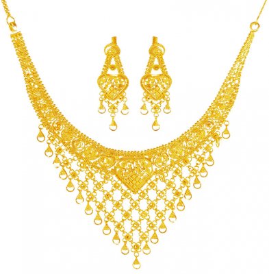 22kt Gold Necklace and Earring Set ( 22 Kt Gold Sets )