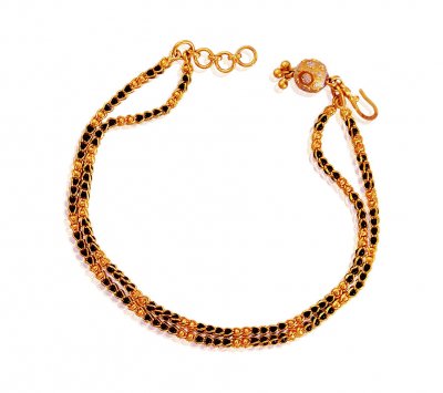 22K Fancy Black Beads Bracelet ( Ladies Bracelets )