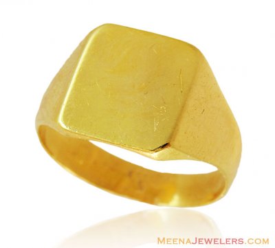 Square Shaped Mens 22K Ring  ( Mens Gold Ring )
