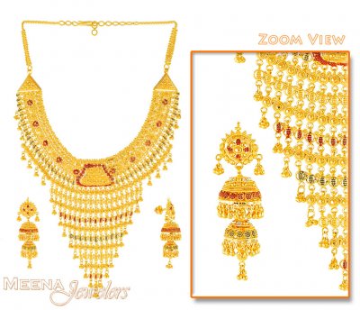 Bridal Necklace Set with MeenaKari ( Bridal Necklace Sets )