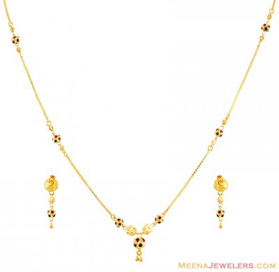 Beautiful 22k Meena Necklace Set ( Light Sets )