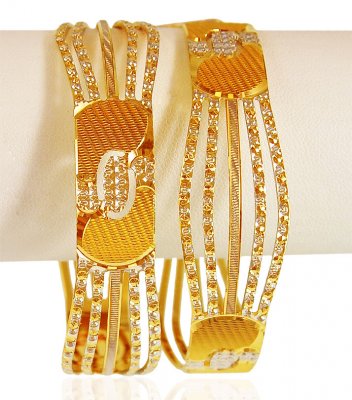 22K Gold Laser Kada   ( Two Tone Bangles )