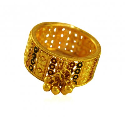 22k Yellow Gold Filigree Band  ( Ladies Gold Ring )