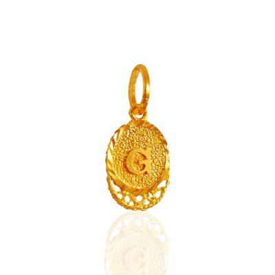 22K Gold Pendant with Initial(G) ( Initial Pendants )