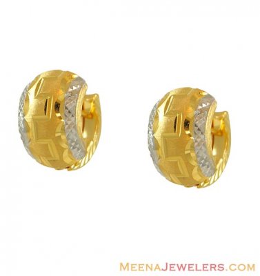 22k Clip on Earrings(2 Tone) ( Clip On Earrings )