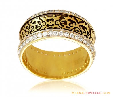 18K CZ Antique wedding Band ( Wedding Bands )