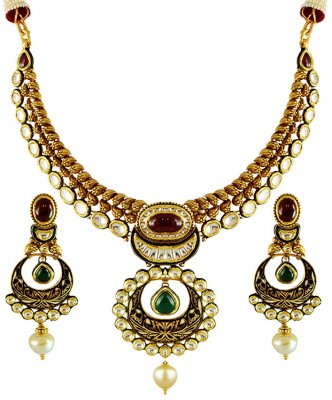 Exclusive Antique Gold Necklace Set ( Antique Necklace Sets )