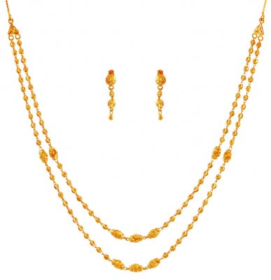 Layered 22K Necklace Earring Set ( Light Sets )