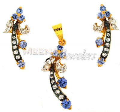 22Kt Gold Fancy Pendant Set ( Fancy Pendant Set )