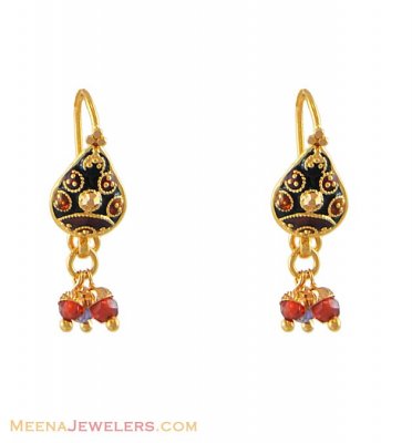 Earring With Enamel Paint ( 22Kt Gold Fancy Earrings )