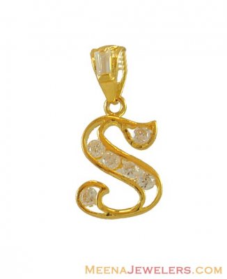 Gold Designer Pendant with Initial(S) ( Initial Pendants )