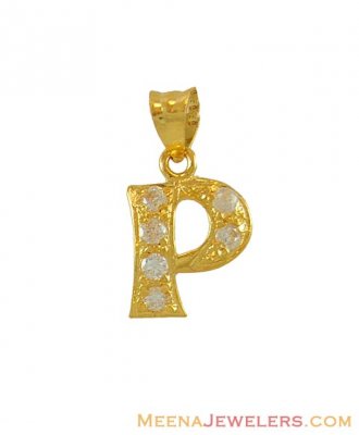 22Kt Gold Initial Pendant(p) ( Initial Pendants )