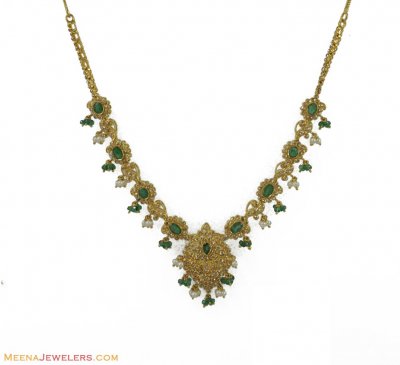 Diamond  Polki Necklace Set ( Diamond Necklace Sets )