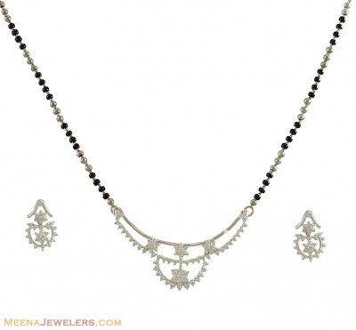 White Gold Diamond Mangalsutra Set ( Diamond MangalSutras )