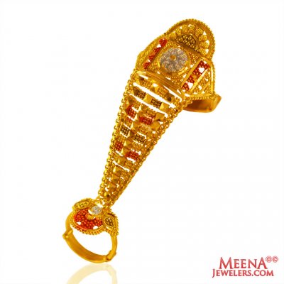 22K Gold Exquisite Long Ring ( Ladies Gold Ring )