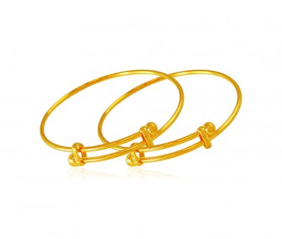 22K Gold Kids Kada (2PC) ( Baby Bangles )