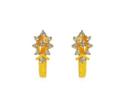 22K CZ Earrings ( Clip On Earrings )