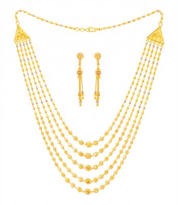 22KT Gold Necklace Earring Set ( 22 Kt Gold Sets )