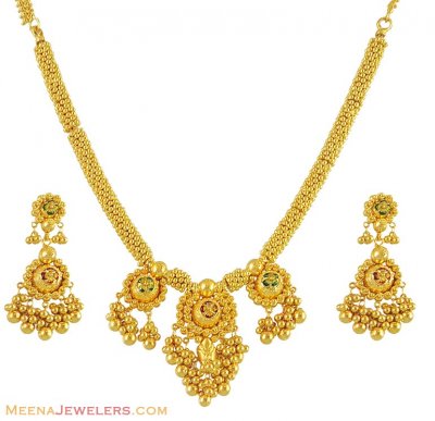 Fancy Necklace Set (22Kt) ( 22 Kt Gold Sets )