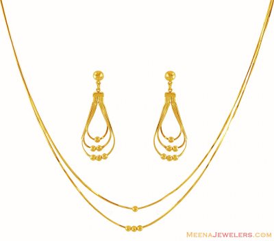 22K Gold Two Layered chain ( Light Sets )