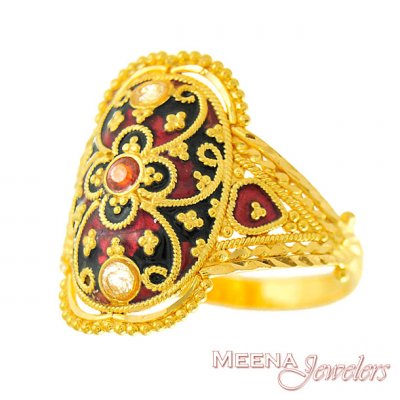 22k Designer Ladies Gold Ring ( Ladies Gold Ring )