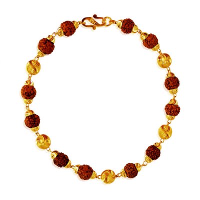 22Kt Gold Rudraksh Bracelet ( Men`s Bracelets )