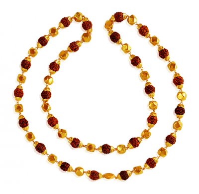 22 Kt Gold Rudraksh Mala 24In ( Men`s Gold Chains )