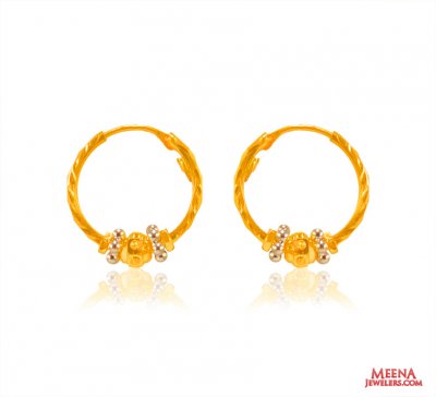 22 Kt Gold Hoop Earrings for Girls ( Hoop Earrings )