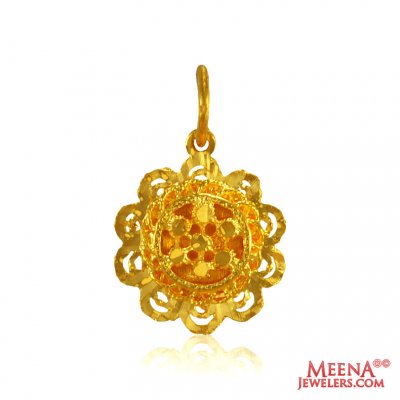 22K Gold Fancy Floral Pendant ( Fancy Pendants )