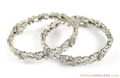 White Gold Diamond Bangles with 18k ( Diamond Bangles )