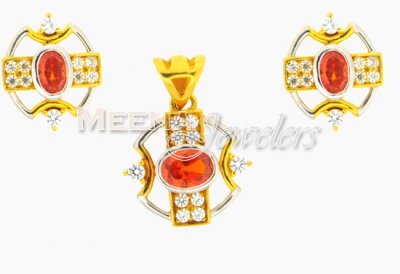 22K Gold Fancy Pendant Set ( Fancy Pendant Set )