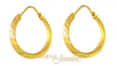 Gold Hoops (22 Karat) ( Hoop Earrings )