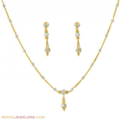 2 Tone Necklace Set (22k gold) ( Light Sets )