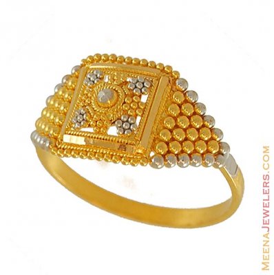 22k Gold two tone ring ( Ladies Gold Ring )