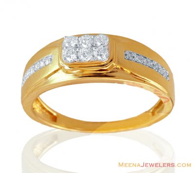 Fancy Mens 18K Gold Diamond Ring  ( Diamond Rings )