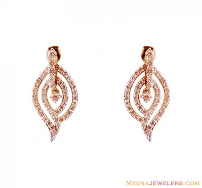 18K Yellow Gold Diamond Earrings ( Diamond Earrings )