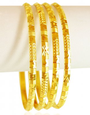 22 Karat Gold Machine Bangles Set ( Set of Bangles )