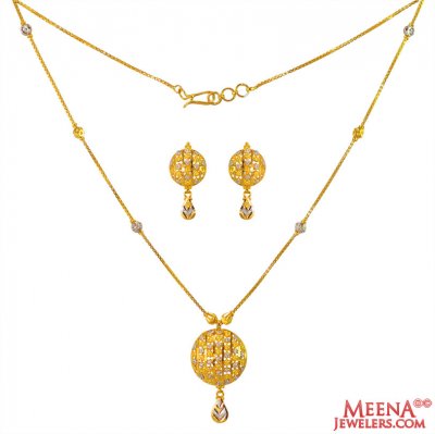 22K Gold Two Tone Dokia Set  ( Light Sets )