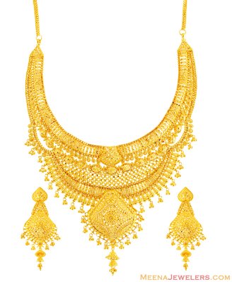 22K Designer Bridal Necklace Set ( Bridal Necklace Sets )