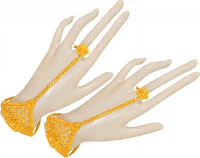 22KT Gold Net Style Panja (2 PC) ( Ladies Bracelets )