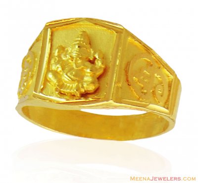 22K Ganesh Jee Mens Ring ( Religious Rings )