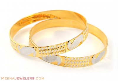 22Kt Gold Laser Bangle ( Two Tone Bangles )