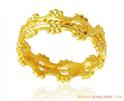 Ladies Machine Cut Gold Ring 22k  ( Ladies Signity Rings )