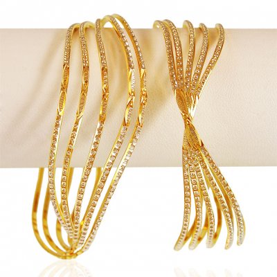 22K Gold Kadas (1PCS) ( Two Tone Bangles )