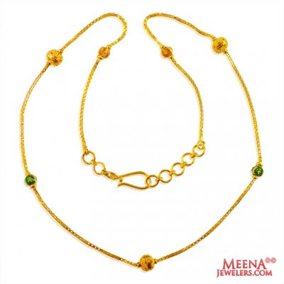 22K Gold Meena Balls Chain ( 22Kt Gold Fancy Chains )