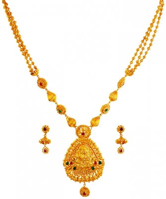 22karat Gold Temple Necklace Set ( Gold Designer Sets )