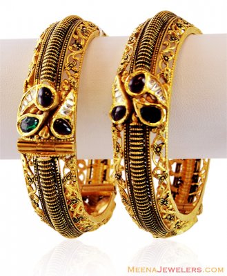 22k Gold Antique Kada(2 Pcs) ( Antique Bangles )