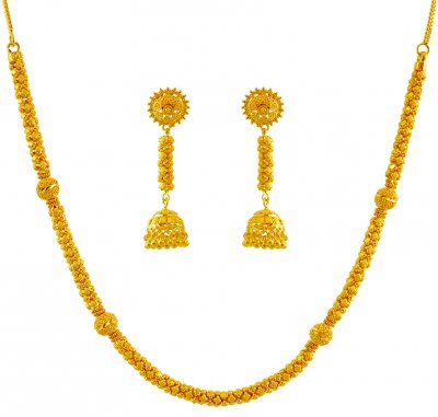 22K Indian Design Necklace Set ( 22 Kt Gold Sets )